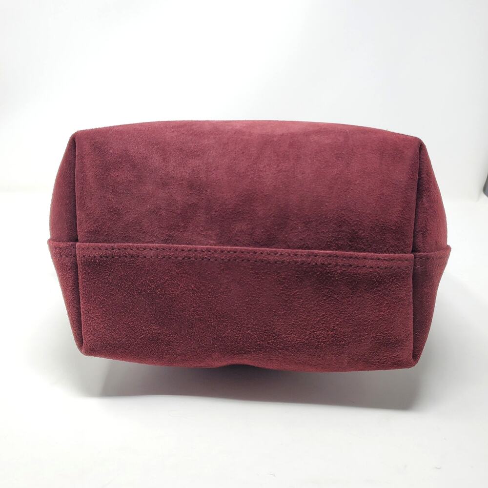 Madewell The Essential Medium Bucket Tote Bag Deep Merlot Suede Leather NR384 - Picture 6 of 9
